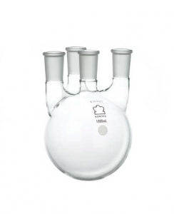 DWK Life Sciences Kimble 4 Vertical Neck RB Flask - 4-Neck Round-Bottom Distilling Flask, 29/42 Center ST Joint, 29/42 Side ST Joint, 500mL - 607000-0329