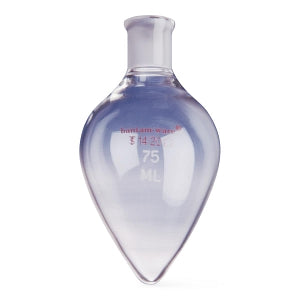 DWK Life Sciences Kimble Pear-Shaped Flasks - Pear-Shaped Boiling Flask, Heavy Wall, 24/50 Standard Taper Joints, 50 mL Capacity - 608700-0124