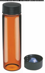 DWK Life Sciences Kimble Shell Vials - Amber Shell Vial Assembly with Phenolic Seal Cap, 12 mL - 60951A-12