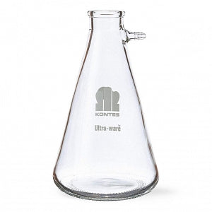 DWK Life Sciences Kimble KimCote Filter Flask - ULTRA-WARE Heavy-Wall Safety-Coated Glass Filtering Flask, 125mL - 953760-0122