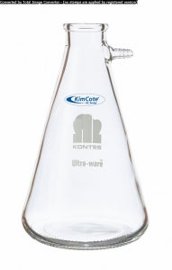 DWK Life Sciences Kimble KimCote Filter Flask - ULTRA-WARE Heavy-Wall Safety-Coated Glass Filtering Flask, 1L - 953760-1002