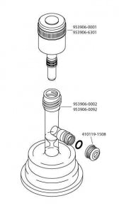 DWK Life Sciences Kimble Valve without Plug - VALVE PLUG ASSEMBLY STD - 953906-0001