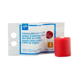 Medline Lightweight Fiberglass Cast Casting Tape - Fiberglass Casting Tape, Red, 2" x 4 yd. - CT24RED