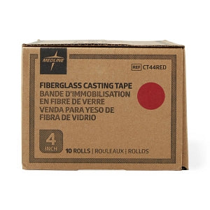 Medline Lightweight Fiberglass Cast Casting Tape - Fiberglass Casting Tape, Red, 4" x 4 yd. - CT44RED