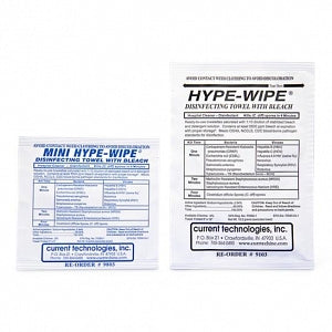 Current Technologies Hype-Wipe Bleach Towelettes - 6" x 12" Hype-Wipe Bleach Towelette - D9103