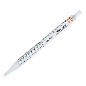 Celltreat Scientific Short and Wide Tip Pipets - 10 mL Clear / Orange Sterile Short Pipets, Individually Wrapped in Plastic - 229211B