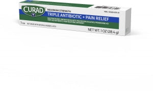 Medline CURAD Triple Antibiotic Ointments - CURAD Triple Antibiotic Plus Pain Relief Ointment, 1 oz. Tube - CUR001232