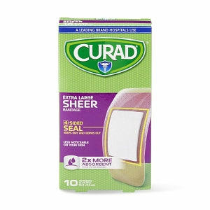 Medline CURAD Sheer Adhesive Bandages - CURAD Sheer Adhesive Bandage, 2" x 3-3/4", 10/Ct. - CUR02277RB