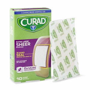 Medline CURAD Sheer Adhesive Bandages - CURAD Sheer Adhesive Bandage, 2" x 3-3/4", 10/Ct. - CUR02277RB