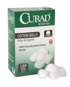 Medline CURAD Sterile Cotton Balls - CURAD Sterile Cotton Balls, Size M, 1" - CUR110163