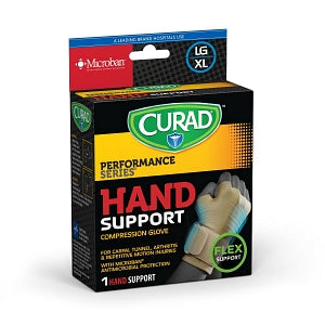 Medline CURAD Hand Support Compression Gloves - CURAD Hand Support Compression Glove with Microban, Size L and XL - CUR19900LXLD