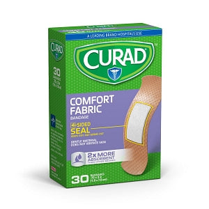 Medline CURAD Comfort Fabric Bandages - CURAD Comfort Fabric Bandages, 3/4" x 3", 30 Bandages / Box, 24 Boxes / Case - CUR23050RB