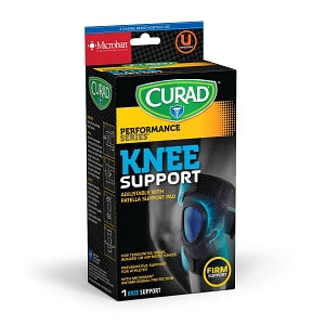 Medline CURAD Performance Knee Support with Patella Pad and Microban - CURAD Knee Support with Patella Support Pad and Microban Treatment, Adjustable, Universal - CUR23330D