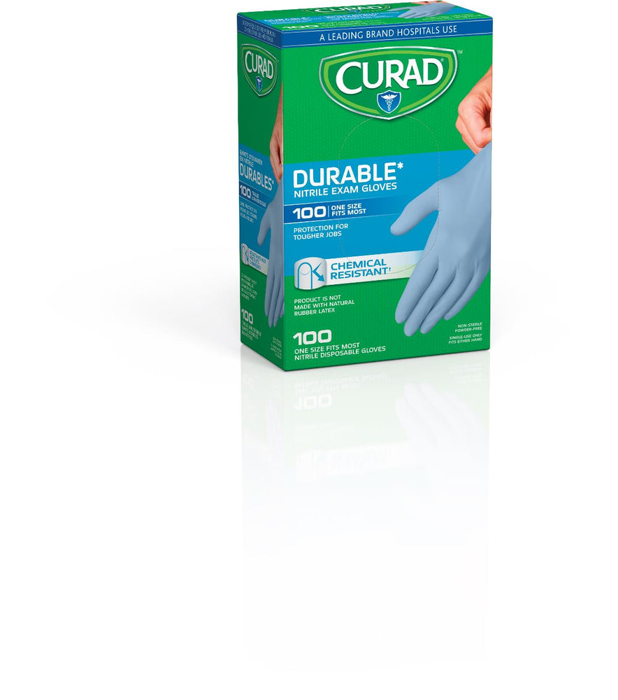 Medline CURAD Powder-Free Nitrile Exam Gloves - Powder-Free Nitrile Exam Gloves, One Size Fits Most - CUR4145R