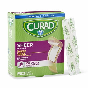 Medline CURAD Sheer Adhesive Bandages - CURAD Sheer Adhesive Bandage, 3/4" x 3" - CUR45242RB