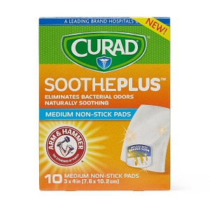 Medline CURAD SoothePlus Medium Nonstick Pad with Baking Soda - CURAD SoothePlus Medium Nonstick Pad with Baking Soda, 10/Box - CUR47134AH