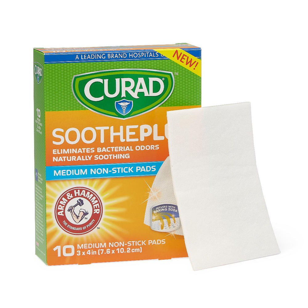 CURAD SoothePlus Medium Nonstick Pad with Baking Soda