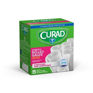 Medline CURAD 100% Cotton Bandage Roll - CURAD Stretch Rolled Gauze, 3" x 4.1 yd. - CUR471435NRB