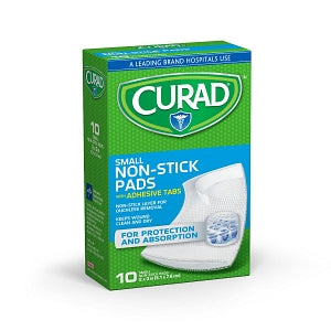 Medline CURAD Sterile Nonstick Pads with Adhesive Tabs - CURAD Sterile Nonstick Pad with Adhesive Tabs, 2" x 3", 10/Box - CUR47146NRB