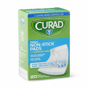 Medline CURAD Sterile Nonstick Pads with Adhesive Tabs - CURAD Sterile Nonstick Pad with Adhesive Tabs, 2" x 3", 20/Box - CUR47147RB