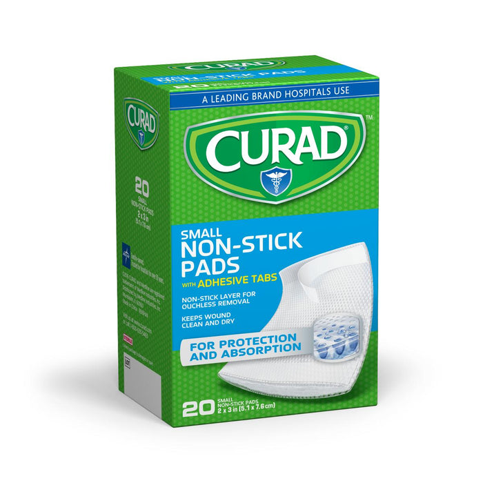 CURAD Sterile Nonstick Pads with Adhesive Tabs