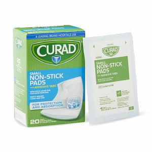 Medline CURAD Sterile Nonstick Pads with Adhesive Tabs - CURAD Sterile Nonstick Pad with Adhesive Tabs, 2" x 3", 20/Box - CUR47147RB