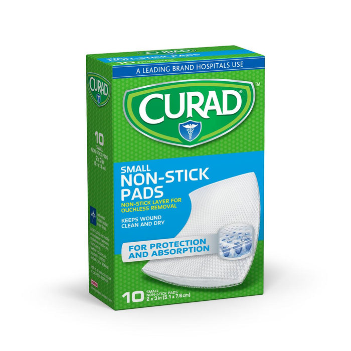 CURAD Sterile Nonstick Pads with Adhesive Tabs