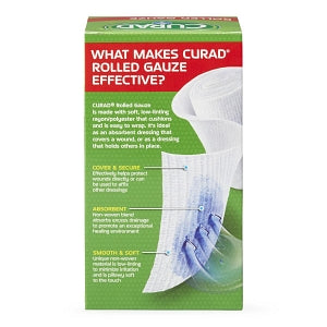 Medline CURAD 100% Cotton Bandage Roll - CURAD Rolled Gauze, 3" x 2.5 yd. - CUR48143RB