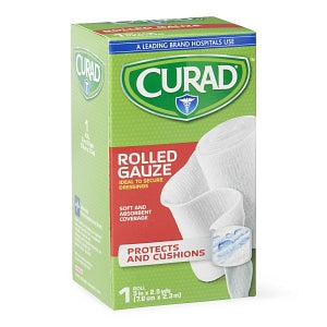 Medline CURAD 100% Cotton Bandage Roll - CURAD Rolled Gauze, 3" x 2.5 yd. - CUR48143RB