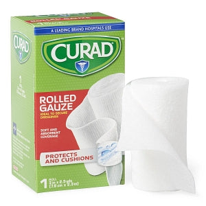 Medline CURAD 100% Cotton Bandage Roll - CURAD Rolled Gauze, 3" x 2.5 yd. - CUR48143RB