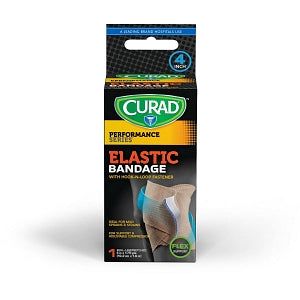 Medline CURAD Elastic Wraps - CURAD Elastic Bandage with Hook-and-Loop Fasteners, 4" x 1.75 yd. - CUR4904RB