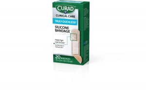 Medline CURAD Silicone Flexible Fabric Bandages - CURAD Silicone Flexible Fabric Bandages, 0.75" x 3" - CUR5002V1