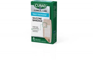 Medline CURAD Silicone Flexible Fabric Bandages - CURAD Silicone Flexible Fabric Bandages, 1.625" x 4", 8/Box - CUR5003V1