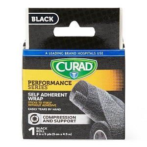 Medline CURAD Self Adherent Wrap - CURAD Performance Series Self Adherent Wrap, Black, 2" x 5 yd. - CUR5053I