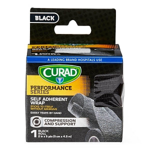 Medline CURAD Self Adherent Wrap - CURAD Performance Series Self Adherent Wrap, Black, 2" x 5 yd. - CUR5053I