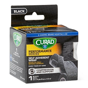 Medline CURAD Self Adherent Wrap - CURAD Performance Series Self Adherent Wrap, Black, 2" x 5 yd. - CUR5053I