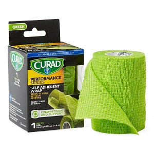 Medline CURAD Self Adherent Wrap - CURAD Performance Series Self Adherent Wrap, Green, 3" x 5 yd. - CUR5057G