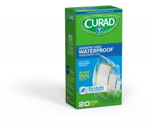 Medline CURAD Clear Waterproof Adhesive Bandages - CURAD Clear PU Film Waterproof Adhesive Bandages, Assorted Sizes - CUR5108