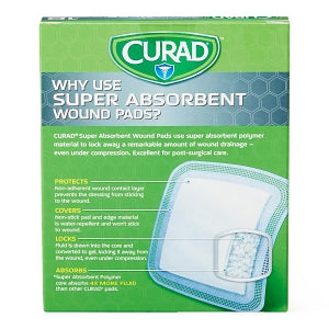 Medline CURAD Clinical Advances Super Absorbent Polymer Wound Dressings - CURAD Super Absorbent Polymer Wound Dressings, 3" x 3", 10/Box - CUR5150V1