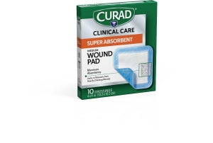 Medline CURAD Clinical Advances Super Absorbent Polymer Wound Dressings - CURAD Super Absorbent Polymer Wound Dressings, 4" x 4", 10/Box - CUR5153V1