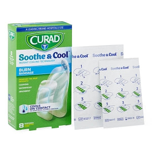 Medline CURAD Soothe & Cool Clear Waterproof Hydrogel Bandages - CURAD Soothe and Cool Clear Waterproof Hydrogel Bandages, Assorted Sizes - CUR5236V1