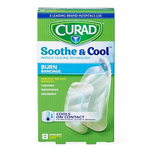 Medline CURAD Soothe & Cool Clear Waterproof Hydrogel Bandages - CURAD Soothe and Cool Clear Waterproof Hydrogel Bandages, Assorted Sizes - CUR5236V1