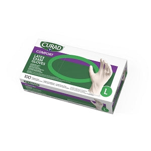 Medline CURAD Powder-Free Textured Latex Exam Gloves - CURAD Powder-Free Latex Exam Gloves, Size L - CUR8106