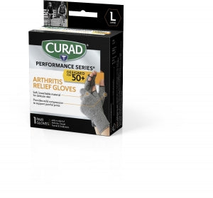 Medline CURAD Performance Series 50+ Arthritis Support Gloves - CURAD Performance Series 50+ Arthritis Support Gloves, Antimicrobial, Size L - CURSR19400LD