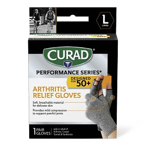 Medline CURAD Performance Series 50+ Arthritis Support Gloves - CURAD Performance Series 50+ Arthritis Support Gloves, Antimicrobial, Size L - CURSR19400LD