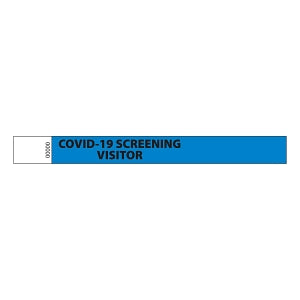 Medline Tamper-Resistant Adhesive Closure COVID-19 Alert Band - COVID-19 Tyvek ID Bands, 1" x 10", Royal Blue - CWB2002COVRB