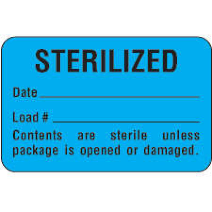 Label Tyvek Permanent Sterilized Date 1 3/4" X 1 1/8" Blue 250 Per Roll