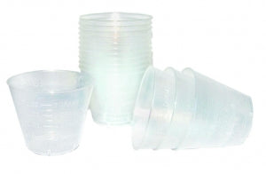 Cypress Medical Disposable Clear Polypropylene Medicine Cup - Cup, Medicine, Plastic, 1oz., 5 Way Graduated - 95-05