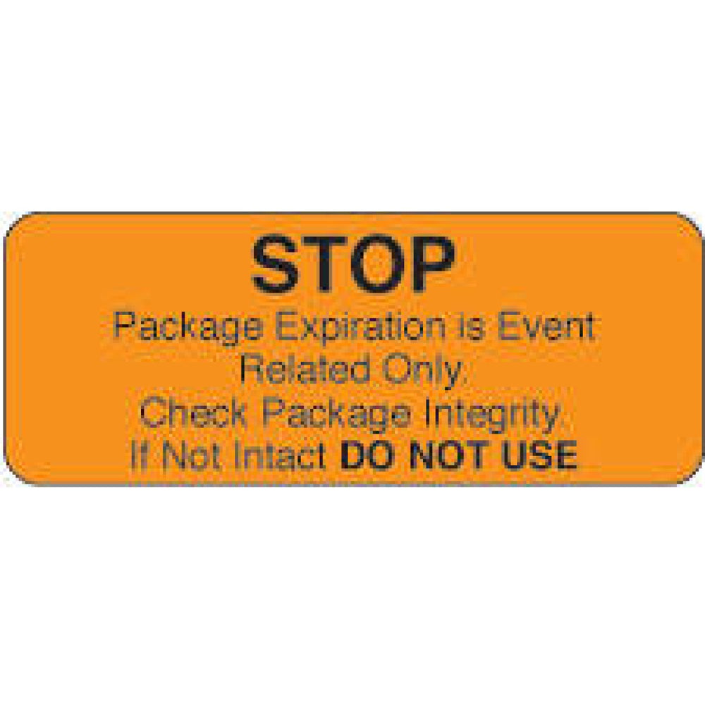 Label Paper Permanent Label Stop Package 2 1/4" X 7/8" Orange 1000 Per Roll