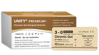 AD Surgical Chromic Gut Suture - SUTURE, PRM CHRM, GUT, 5-0, 18", 13MM, 3/8 R / C - PSC-518R13